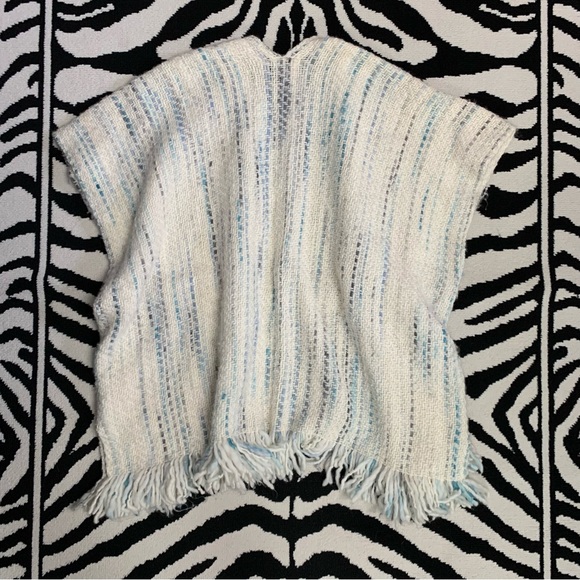 Manos Del Uruguay Wool Fringe Sweater Poncho - Picture 2 of 6